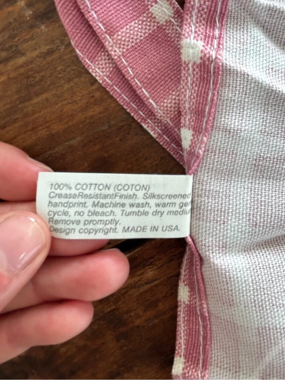 Made in USA Vintage Pink Cotton Plaid Kitchen Apron